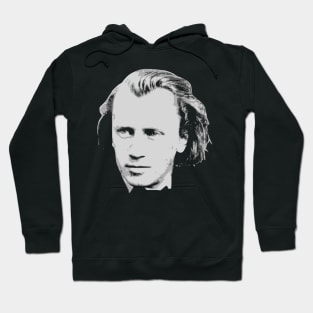 Johannes Brahms Black and White Hoodie